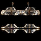 Crystal Wave Beam Chandelier