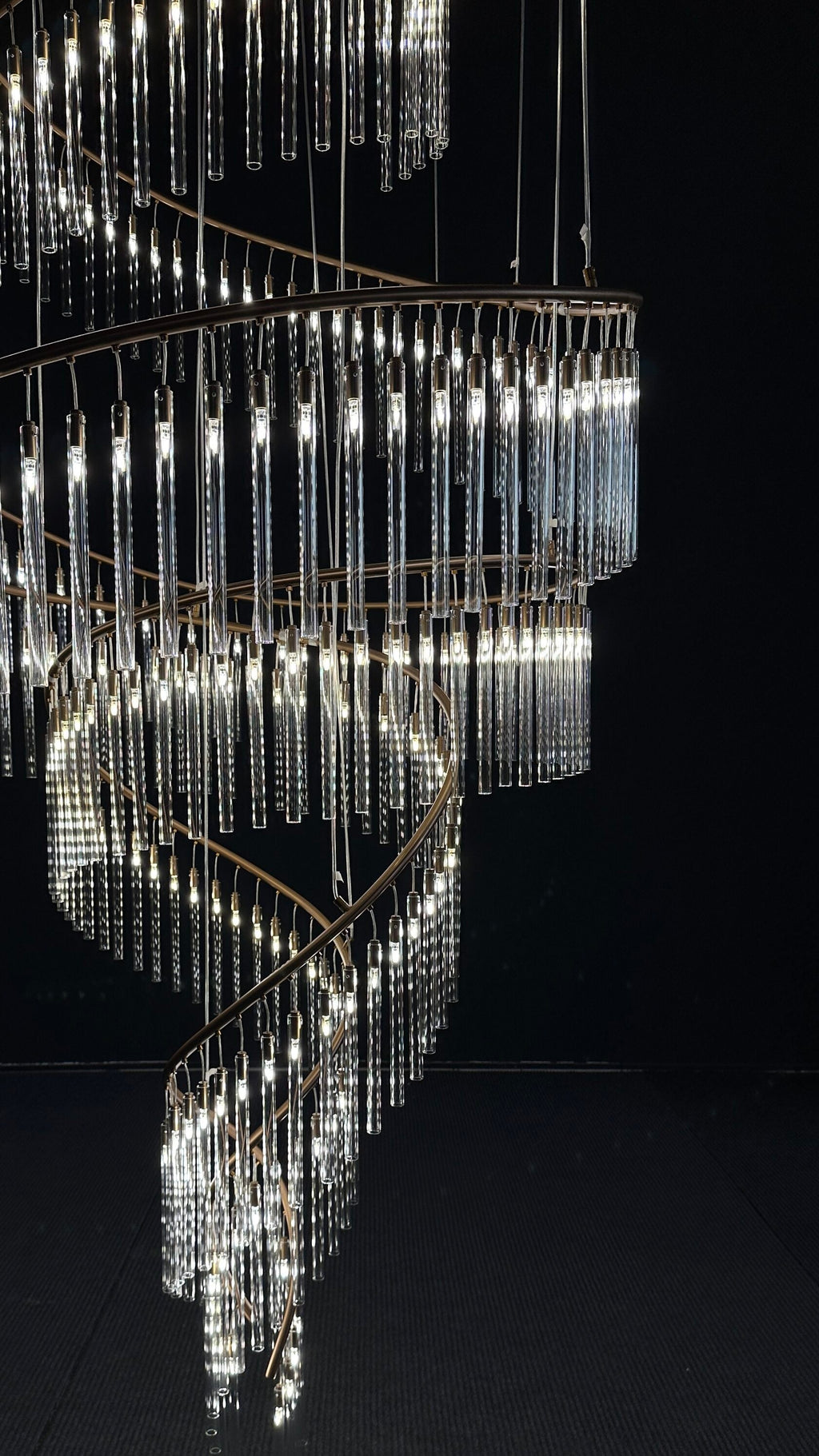 Spiral Crystal Ribbon Chandelier