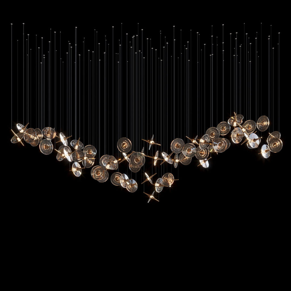 Smoke Disc Orbit Chandelier