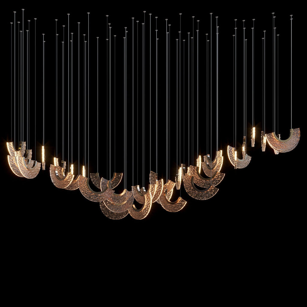 Crystal Fan Arc Chandelier