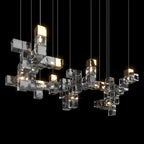 Smoke Cube Grid Chandelier