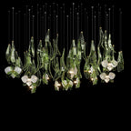 Green Orchid Cascade Chandelier