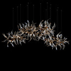 Pink Silver Leaf Vine Chandelier