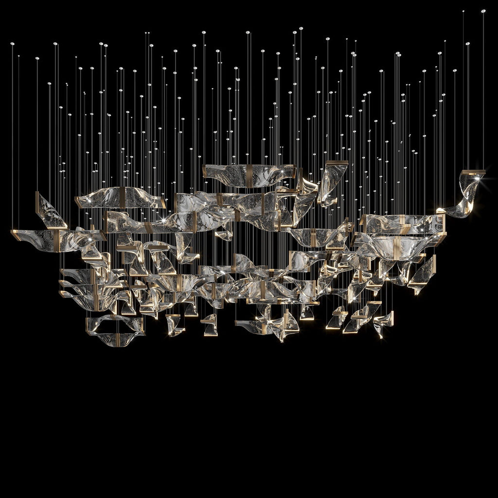 Crystal Twist Panel Chandelier