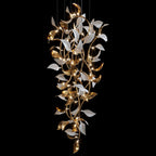 White Gold Leaf Vine Chandelier