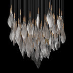 Smoke Feather Cascade Chandelier