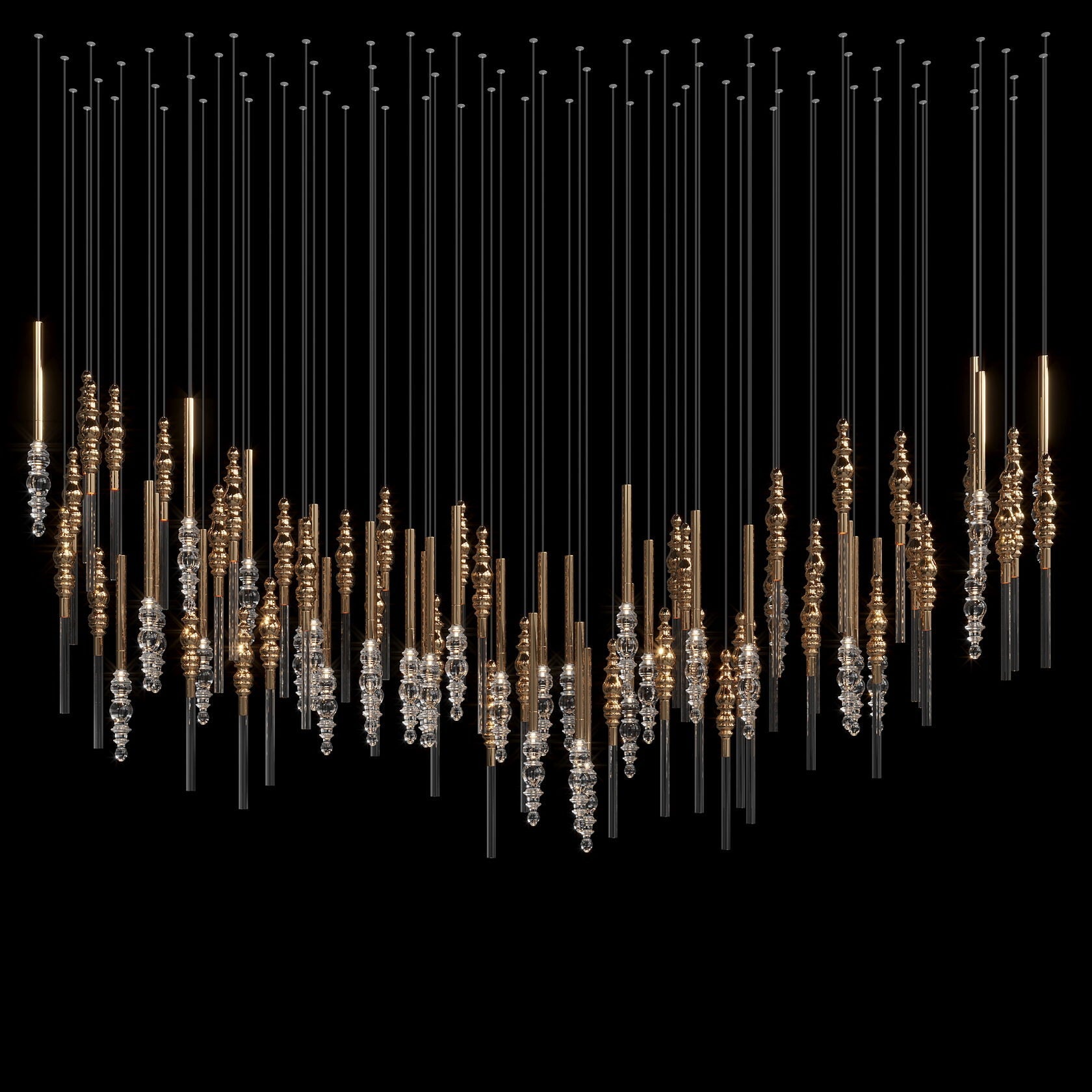 Crystal Totem Cascade Chandelier
