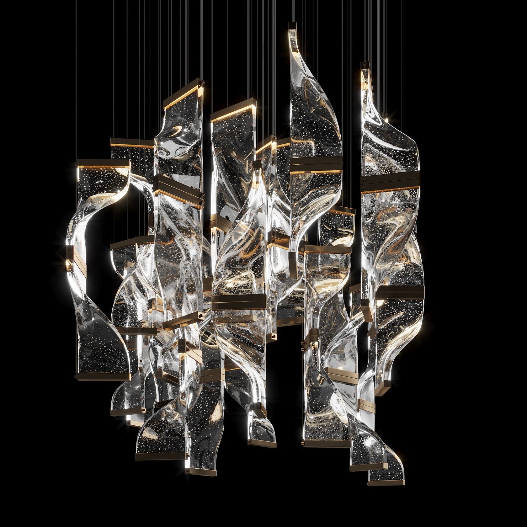 Crystal Twist Panel Chandelier