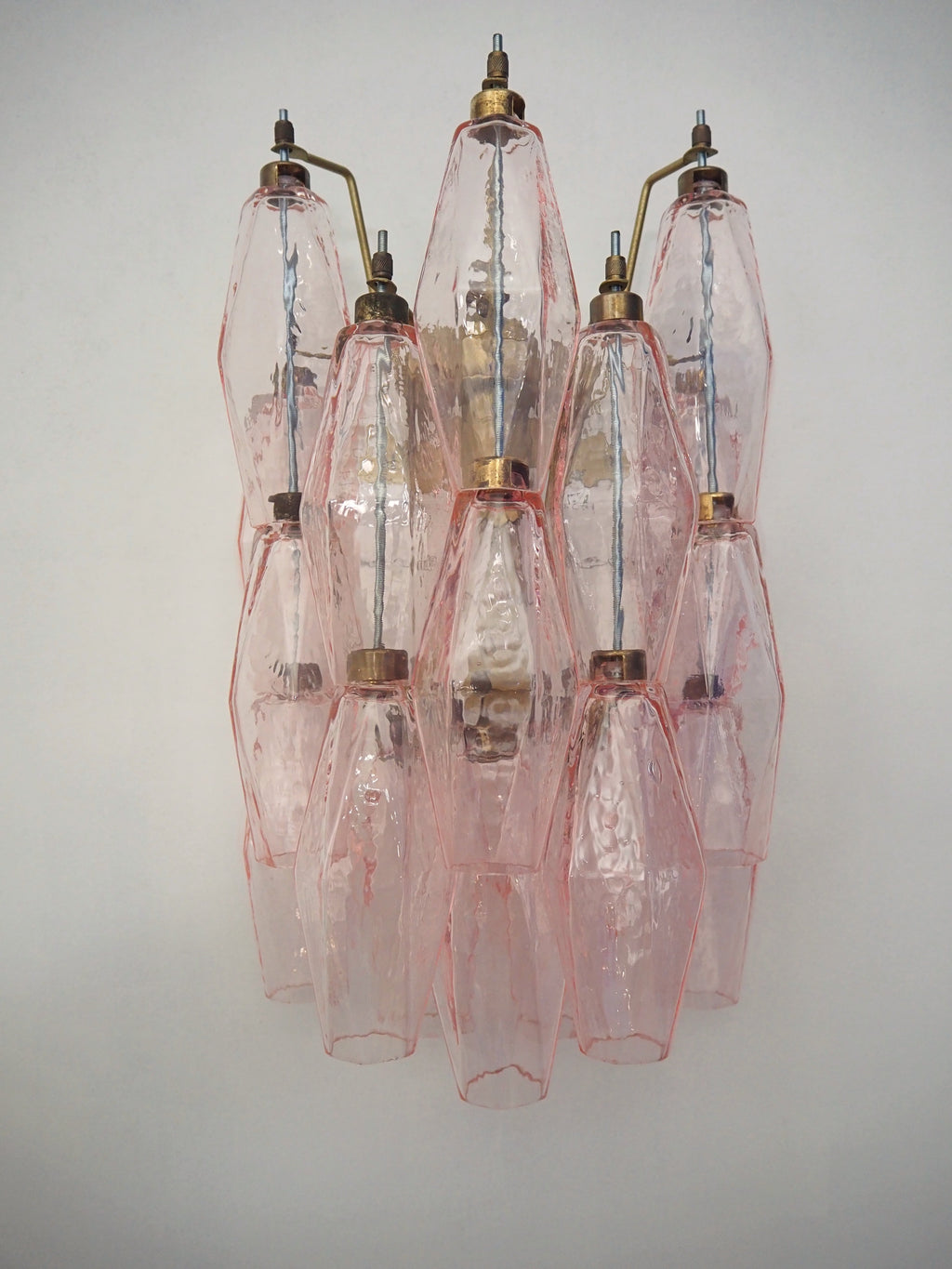 Murano Wall Lamp | 17 Pink Poliedri Glass | Set of 2