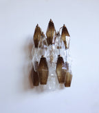 Murano Wall Lamp | 17 Clear and Smoked Poliedri Glass | Set of 2