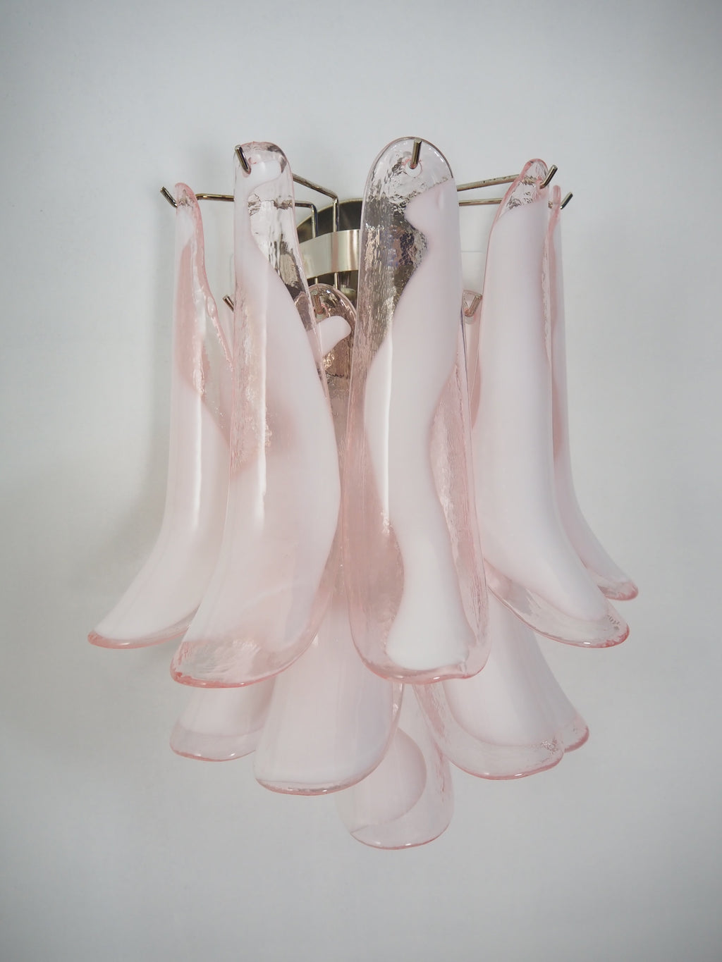 Murano Wall Lamp | 10 Pink Petal Glass | Set of 2