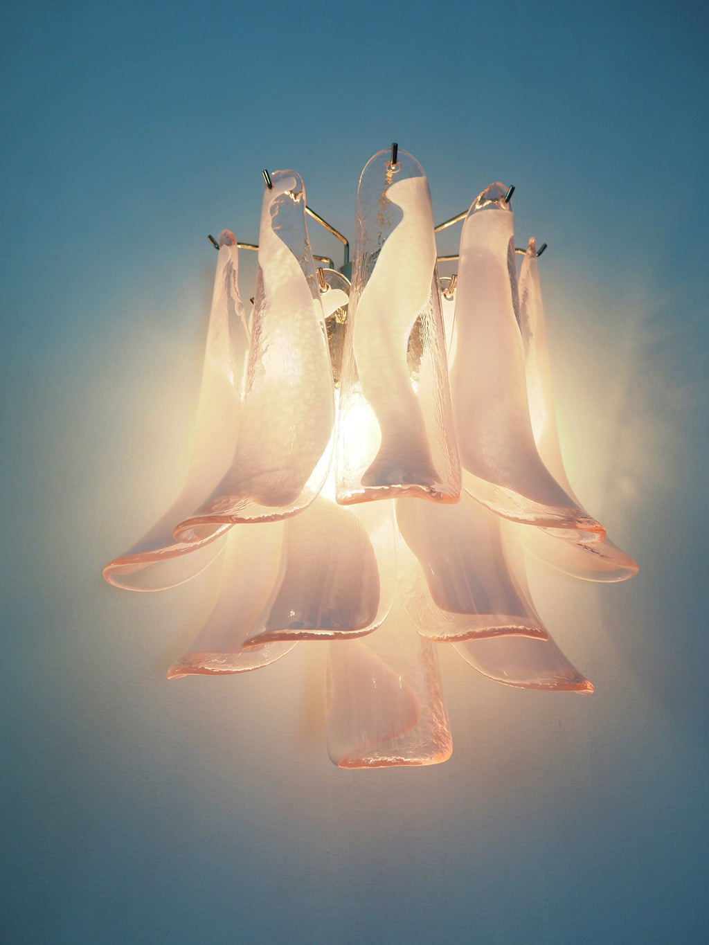 Murano Wall Lamp | 10 Pink Petal Glass | Set of 2