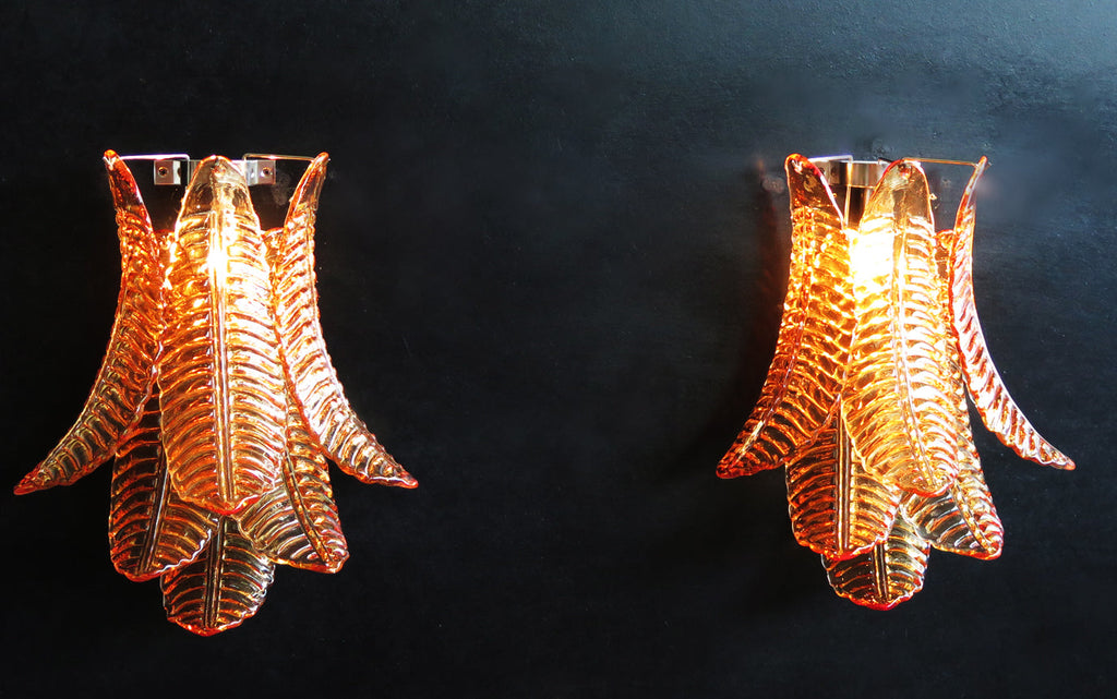 Murano Wall Lamp | 6 Yellow Felci Glass | Set of 2