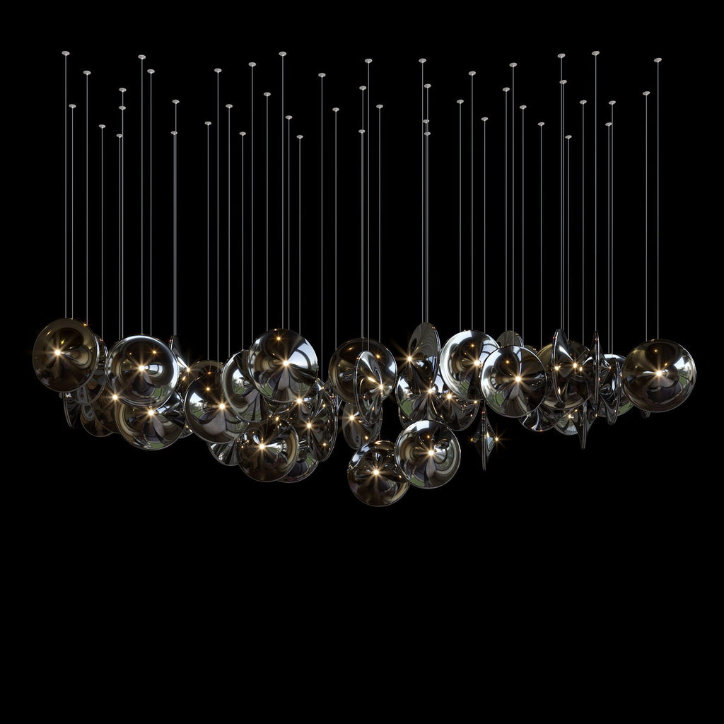 Smoke Glass Disc Cluster Chandelier