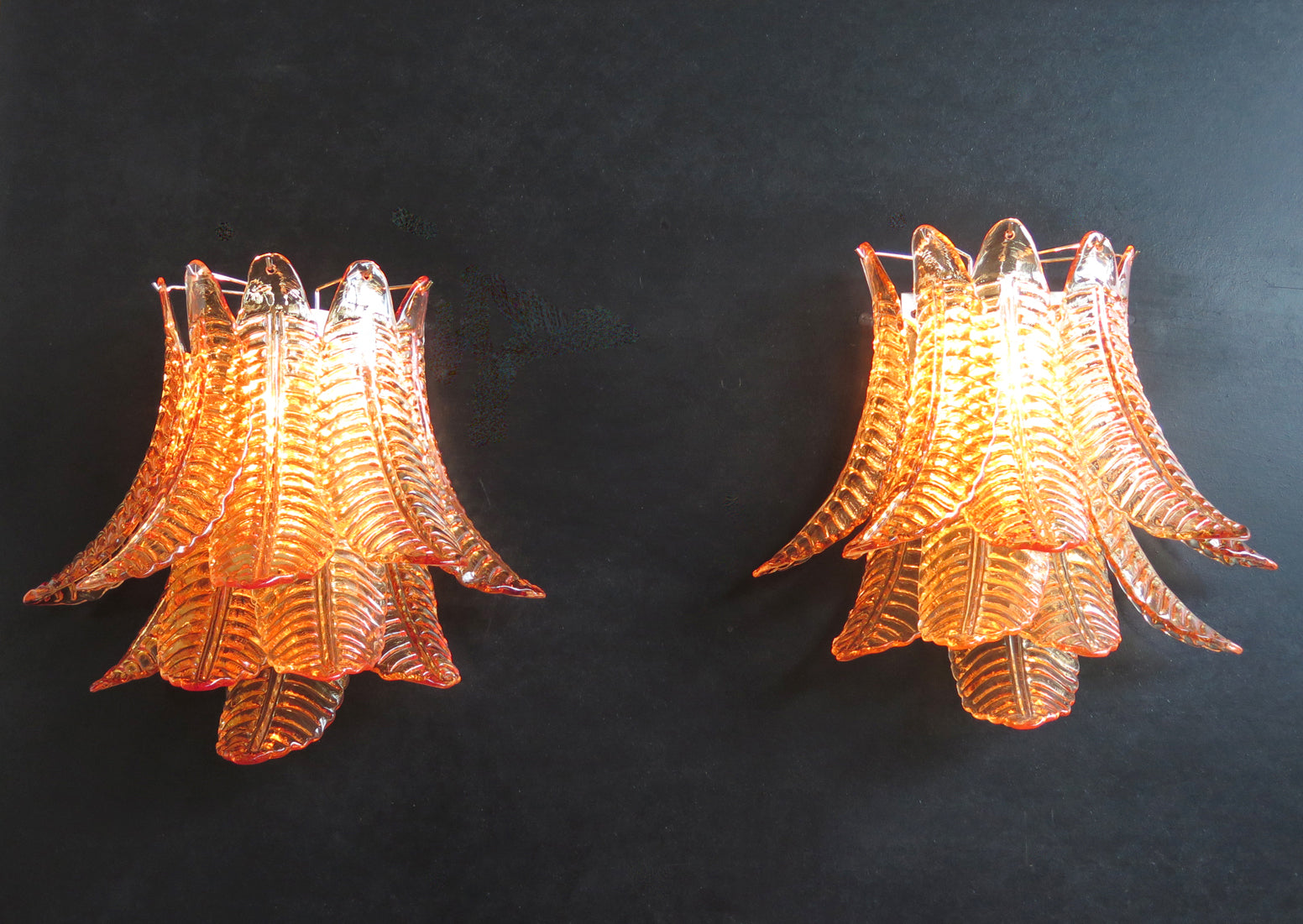 Murano Wall Lamp | 10 Yellow Felci Glass | Set of 2