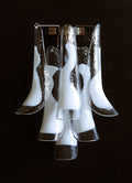 Murano Wall Lamp | 6 White Petal Glass | Set of 2