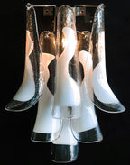 Murano Wall Lamp | 6 White Petal Glass | Set of 2