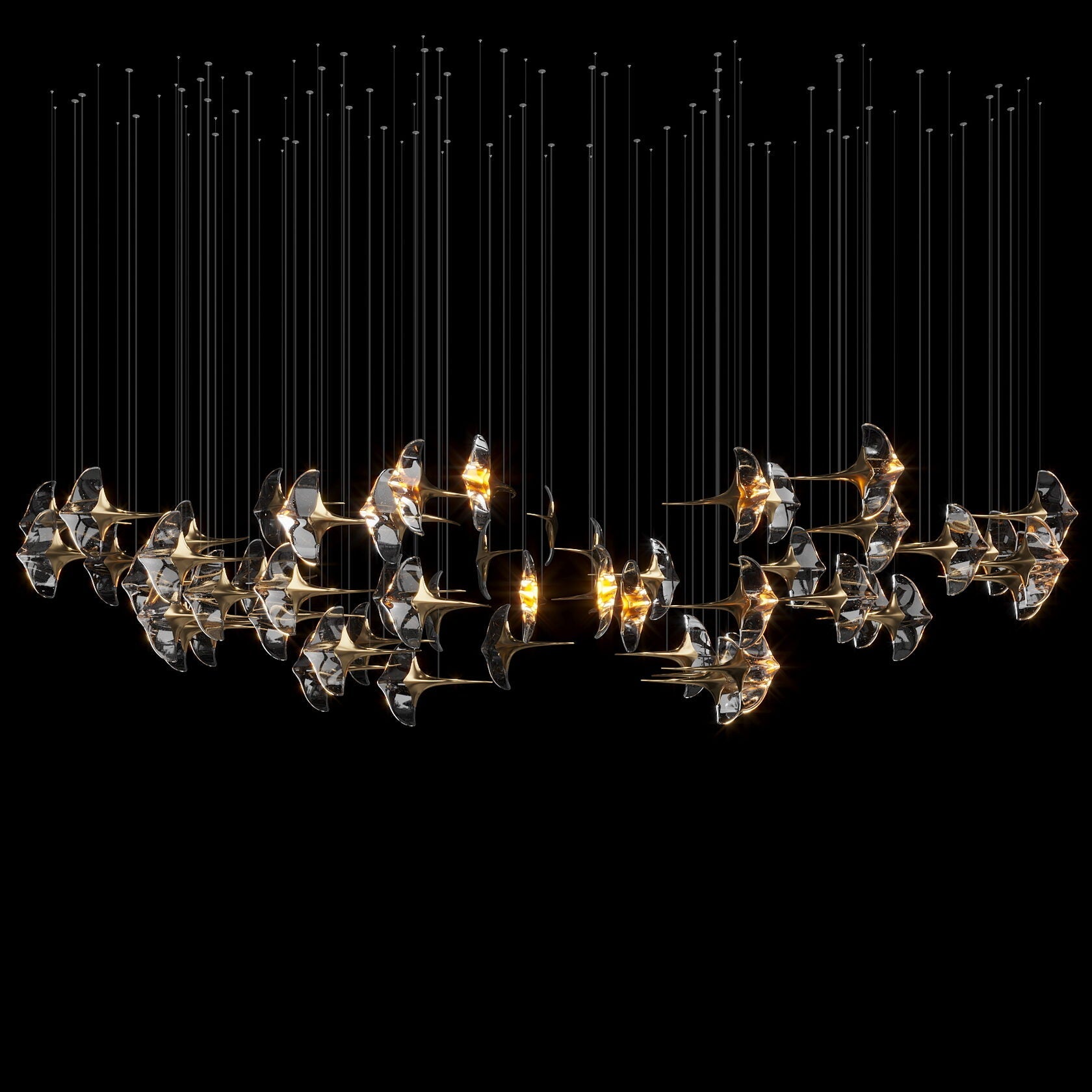 Clear Manta Cluster Chandelier