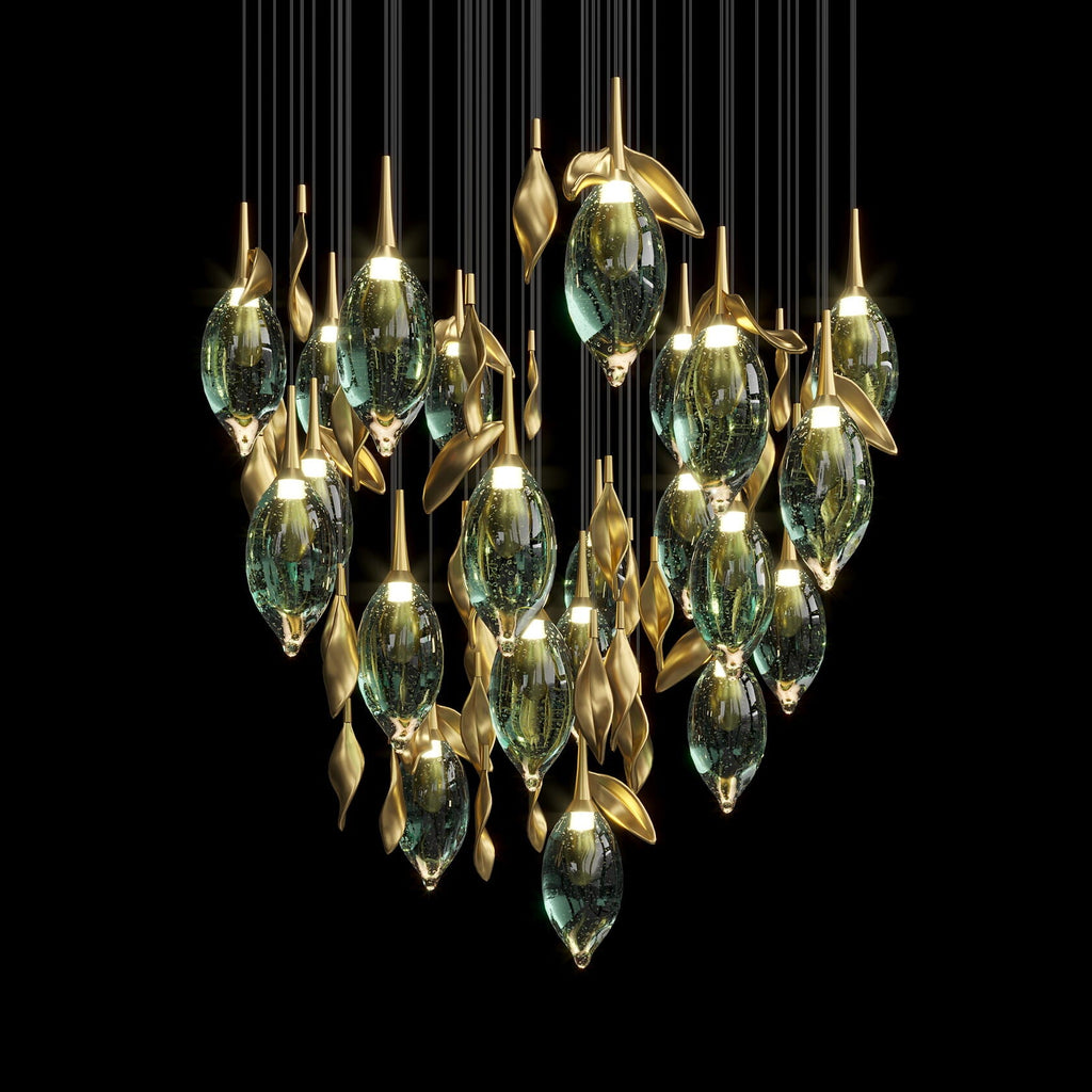 Aqua Seed Pod Chandelier