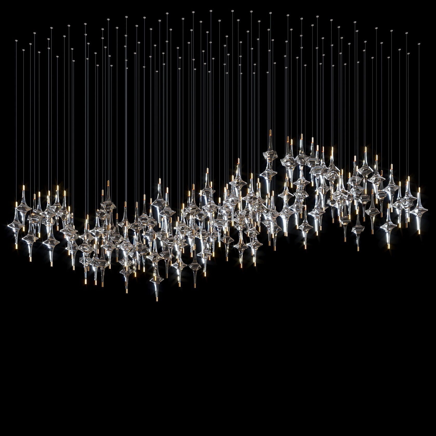 Crystal Diamond Rain Chandelier