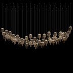 Smoke Fringe Shade Chandelier