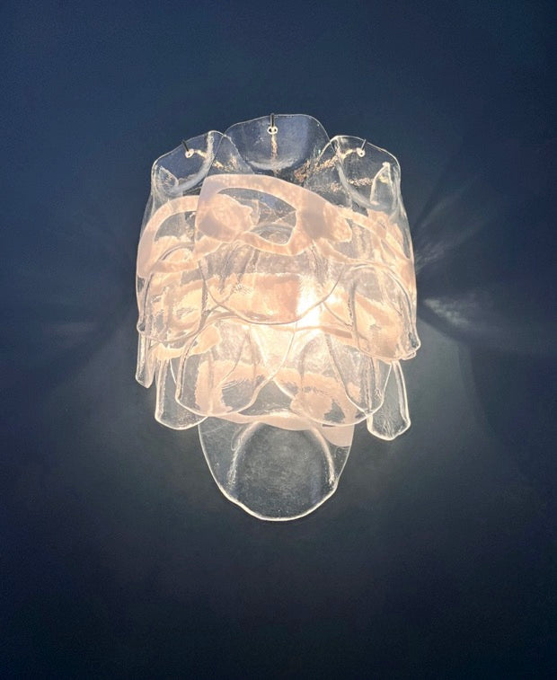 Murano Wall Lamp | 10 White Crostoli Glasses | Set of 2