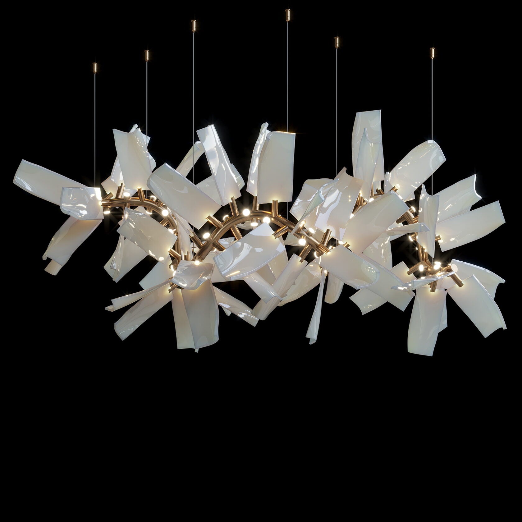 White Porcelain Shard Chandelier