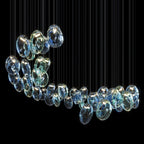 Blue Glass Ring Cluster Chandelier