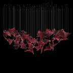 Crimson Fan Wave Chandelier