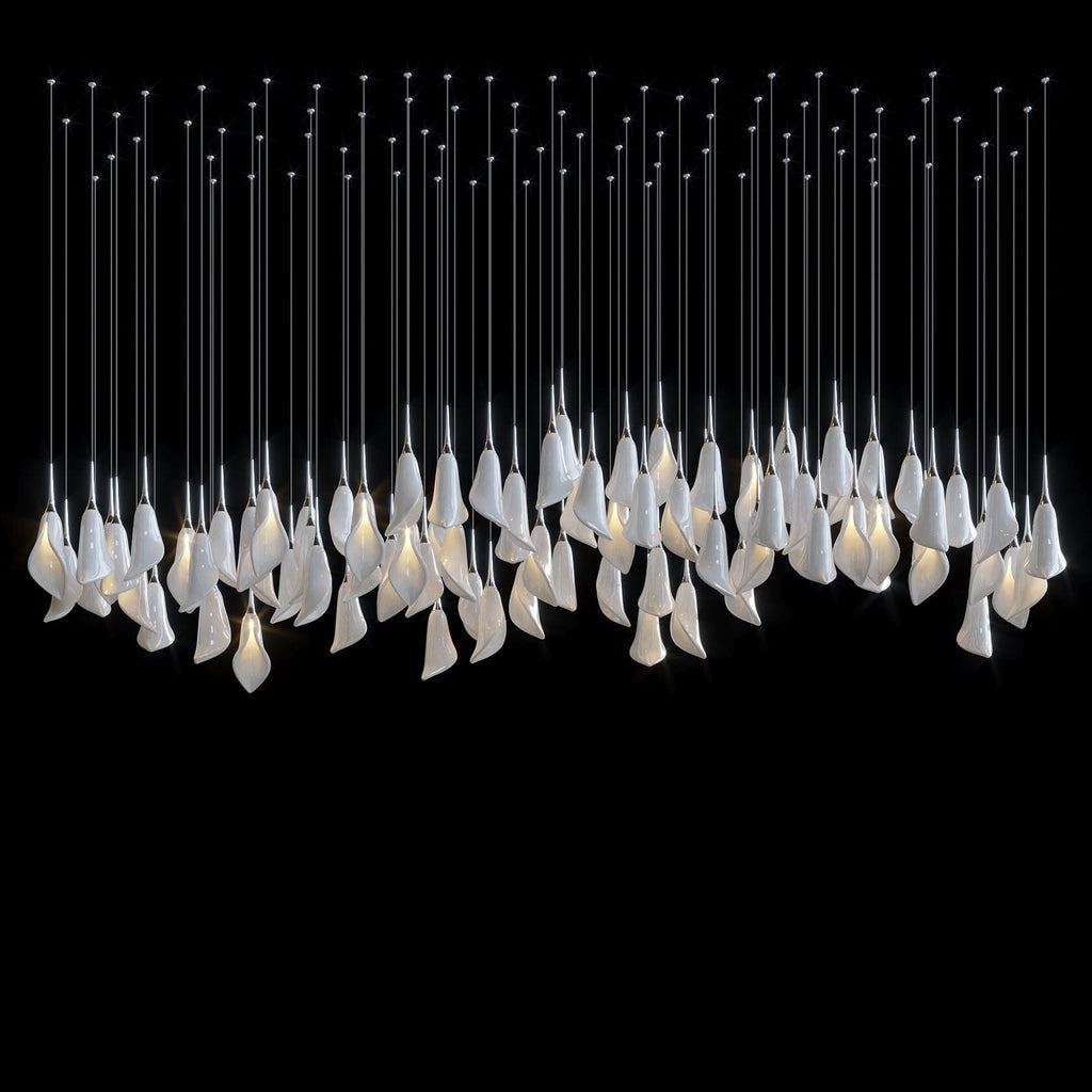 White Petal Drop Chandelier