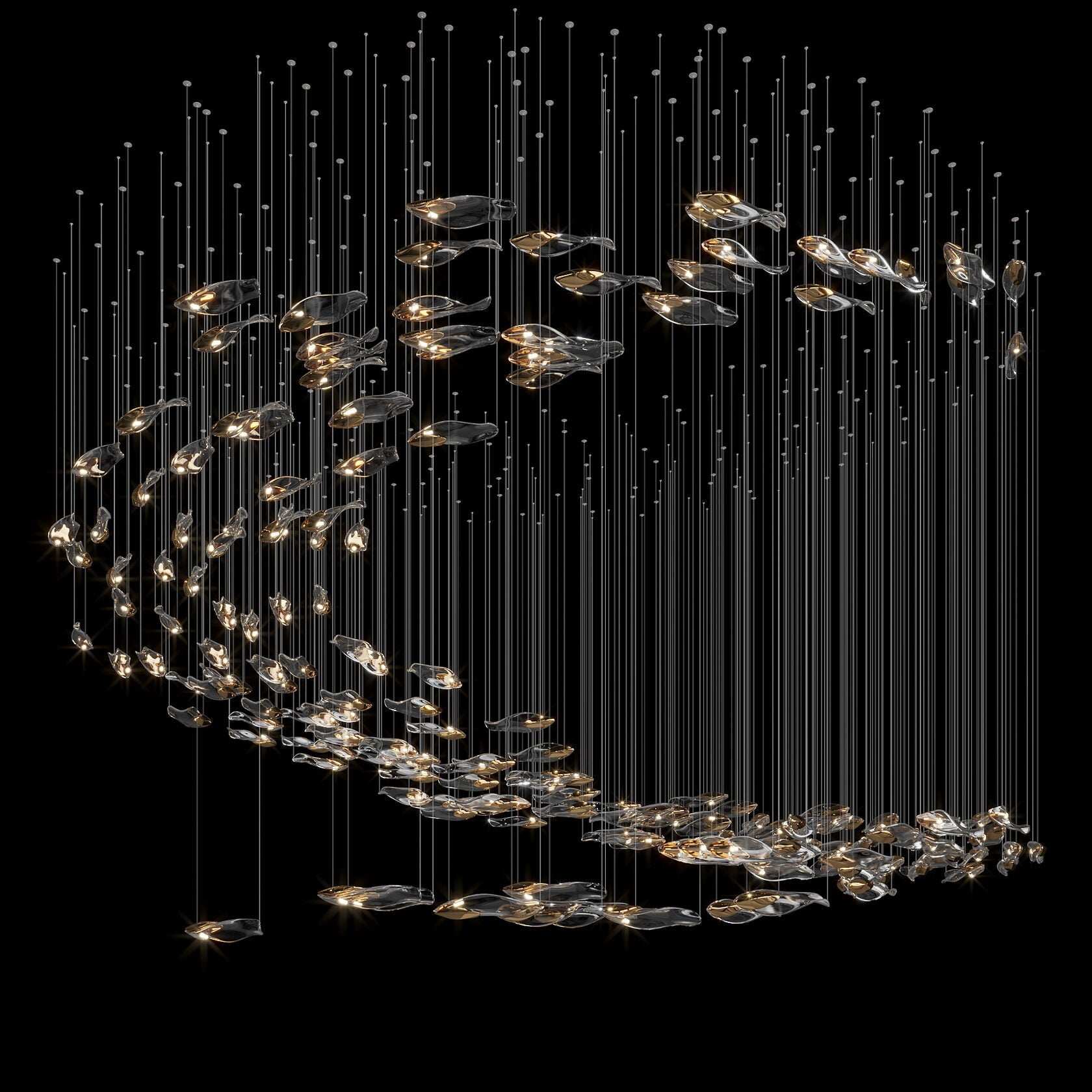 Smoke Glass Current Chandelier