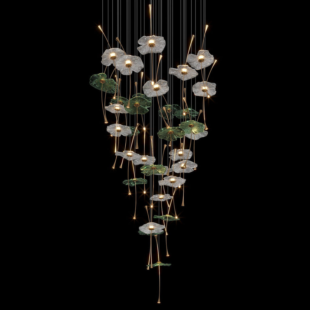 Glass Lotus Pond Chandelier