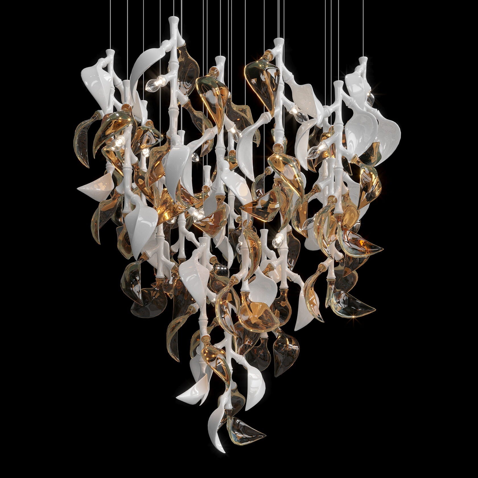 White Calla Cascade Chandelier