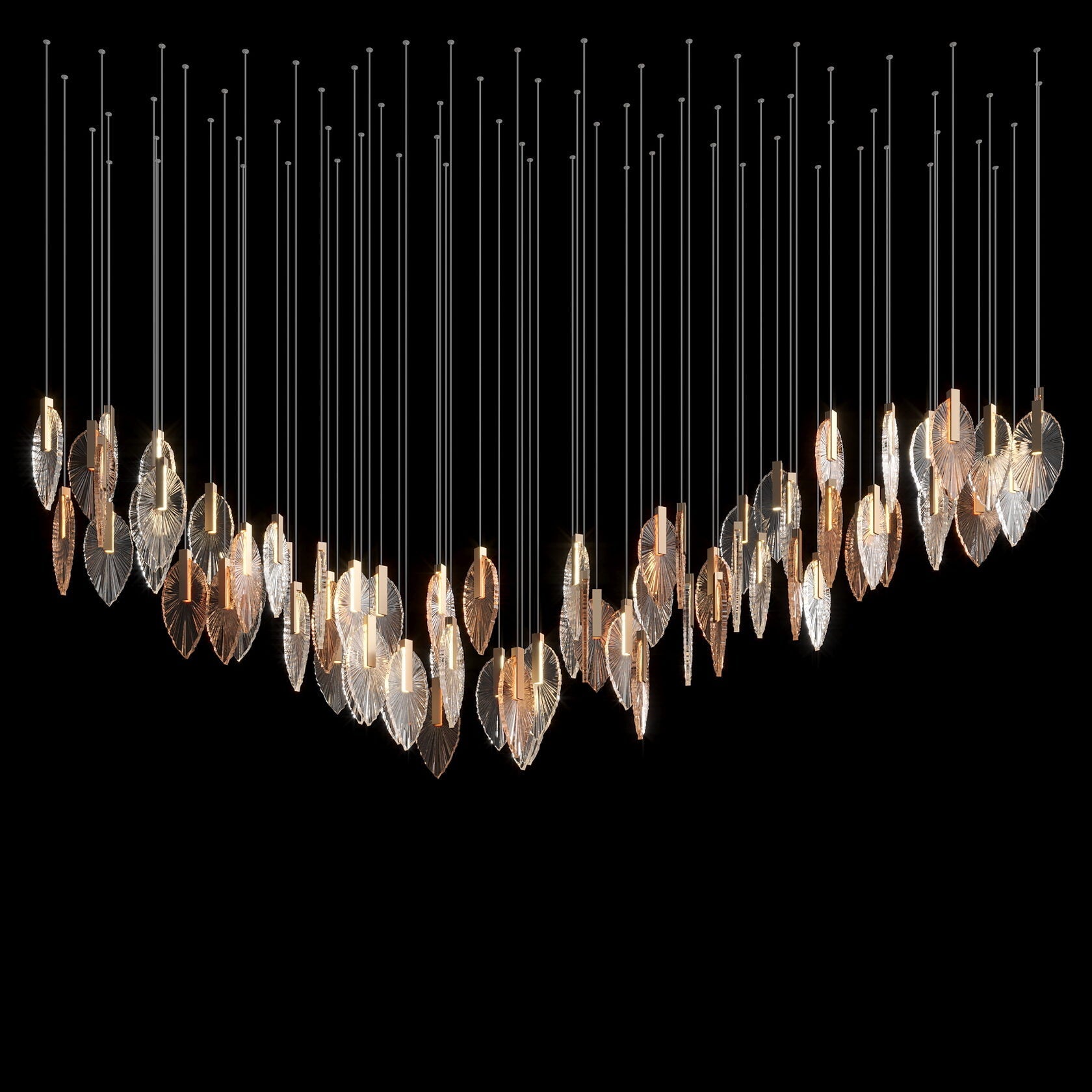Crystal Leaf Veil Chandelier