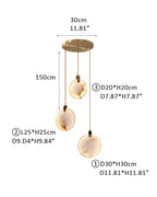 Postmodern LED Spanish Marble Chandelier Lamp in Brass for staircase by Bling Lighting Studio