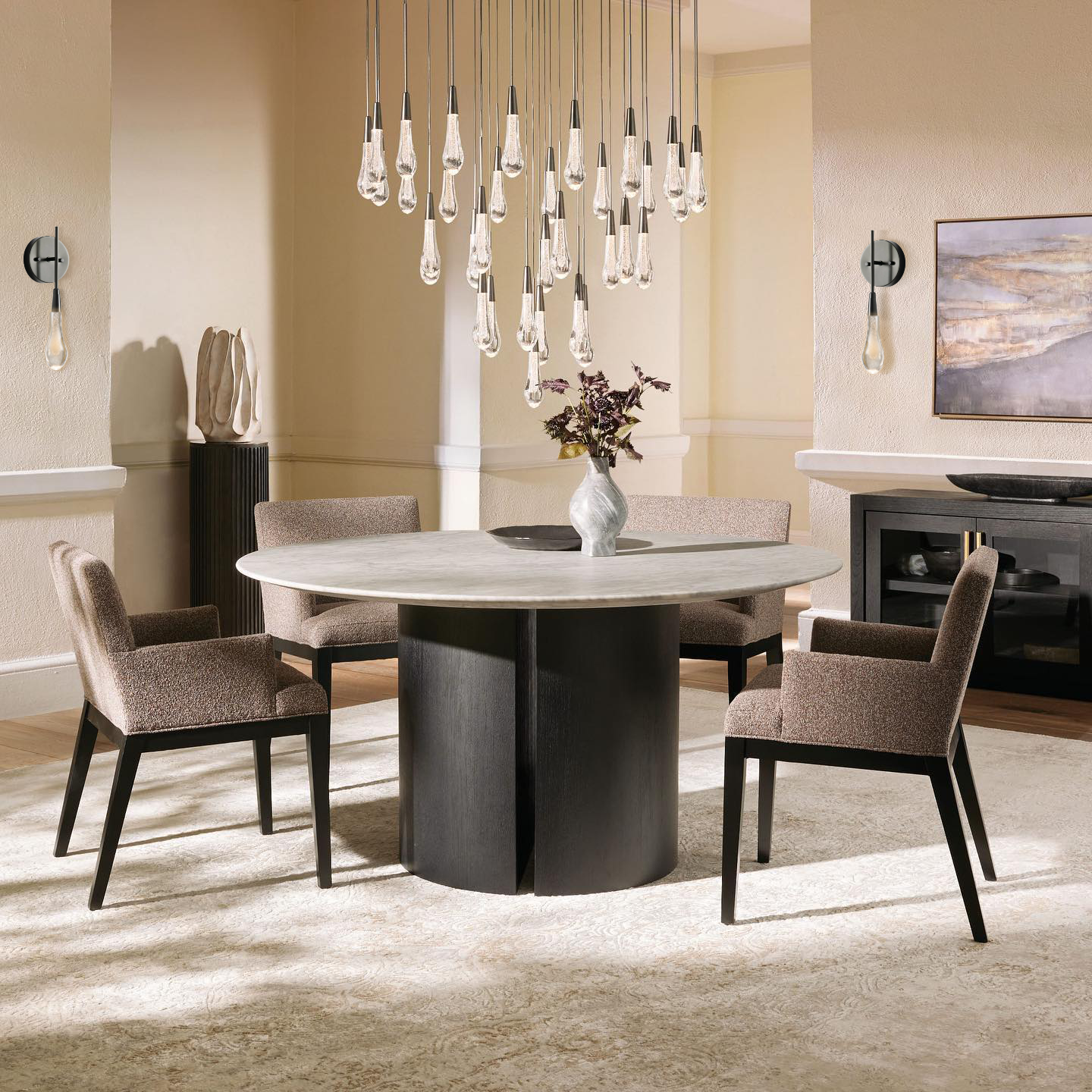 Soltaire Round Chandelier 17'' 24'' 36'' 40'' 58''D by Bling Lighting Studio
