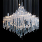 Frosted Tube Tower Chandelier
