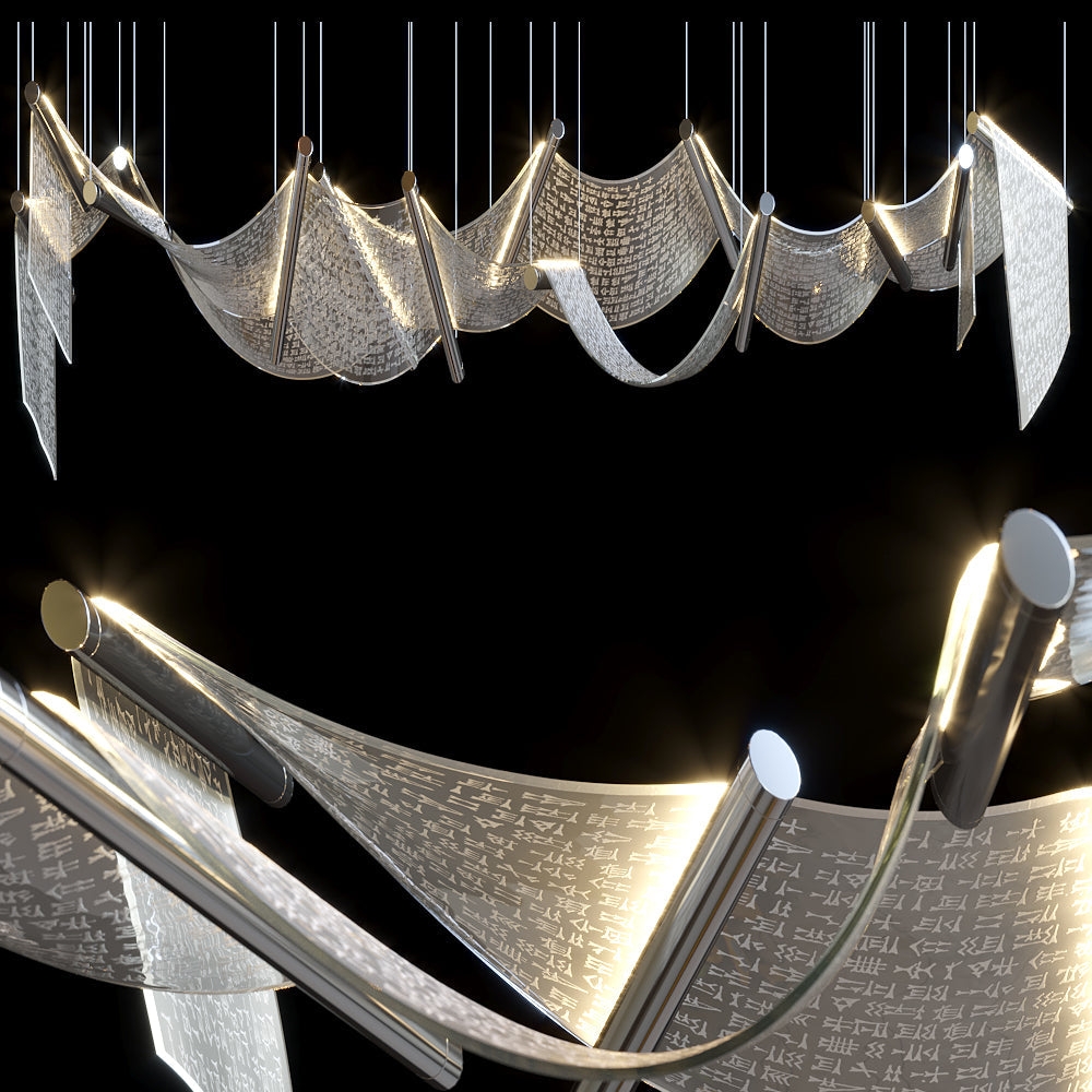 Amber Glass Vine Cascade Chandelier