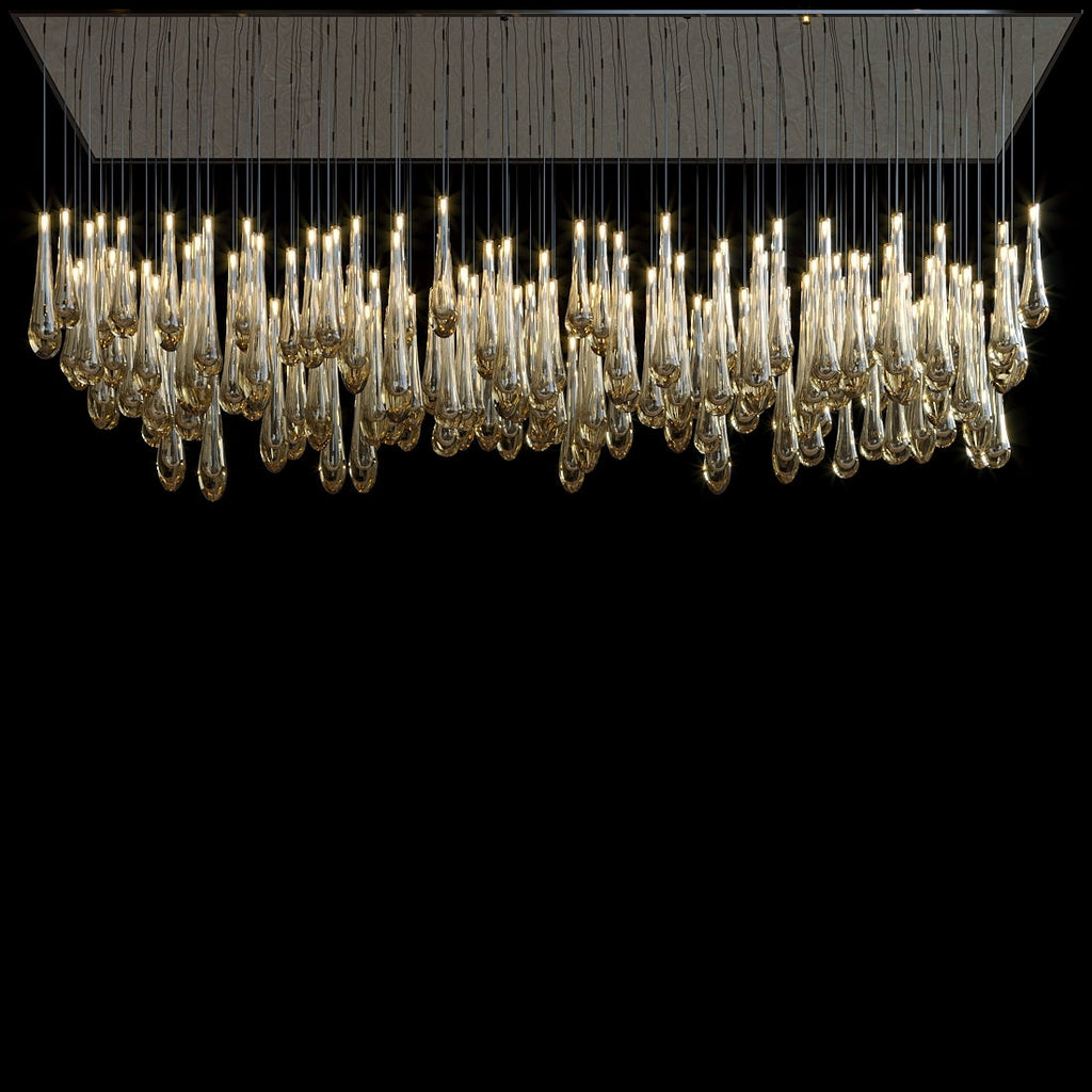 Amber Teardrop Rain Chandelier