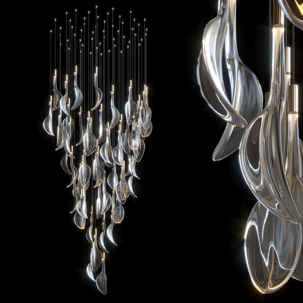 Crystal Flame Drop Chandelier