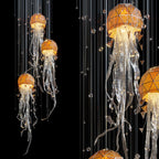 Amber Geometric Jellyfish Chandelier