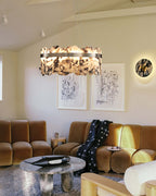 Modern LED Alabaster Round Chandelier by Bling Lighting Studio