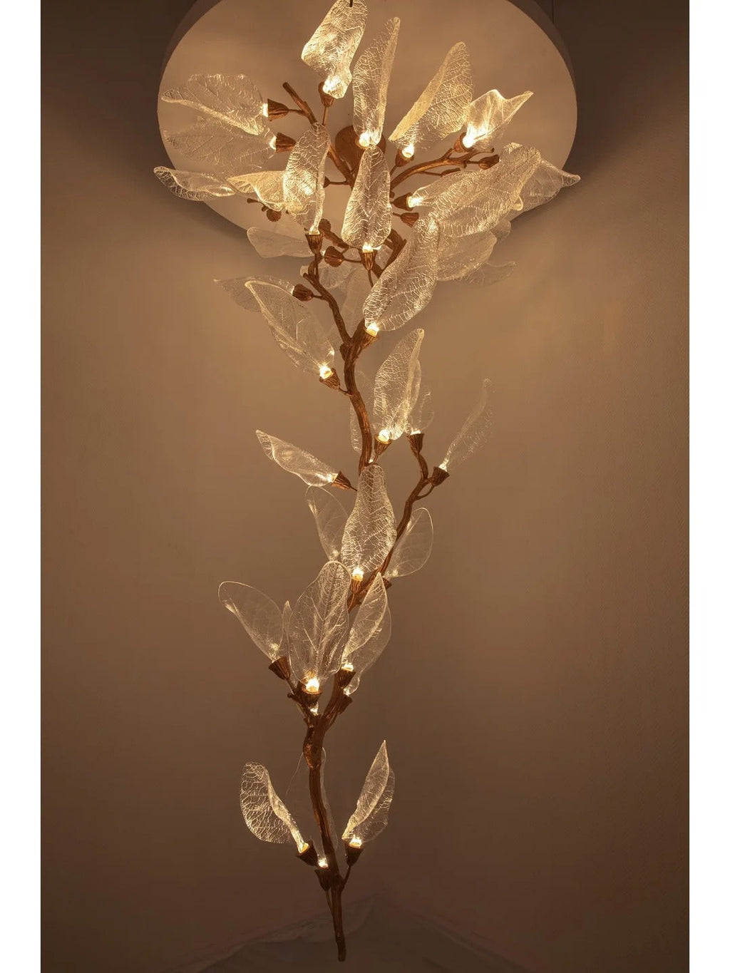 Creative Bionic Resin Leaves Chandelier for Living Room/Dining Room/Staircase by Bling Lighting Studio