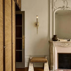 Valen Forged Brass Alabaster Wall Sconce detail view