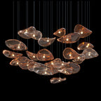 Amber Glass Pebble Cluster Chandelier