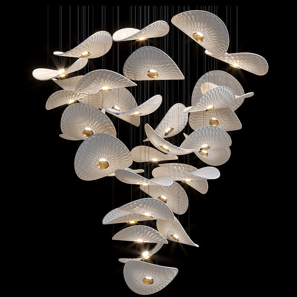 White Disc Flight Chandelier