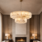Oakley Layered Alabaster Chandelier - 39" by Bling Lighting Studio