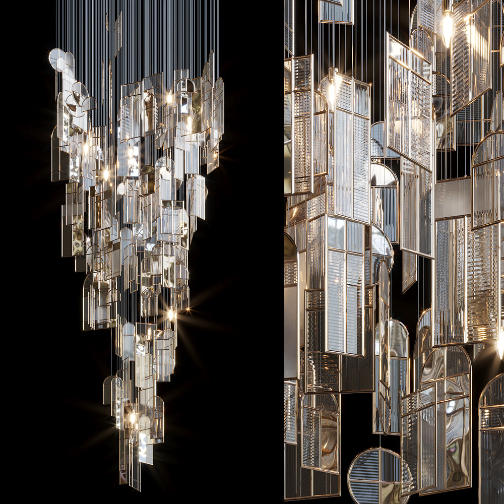 Mirror Window Panel Chandelier