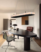 Ring Alabaster Oval Chandelier for Kitchen Island by Bling Lighting Studio