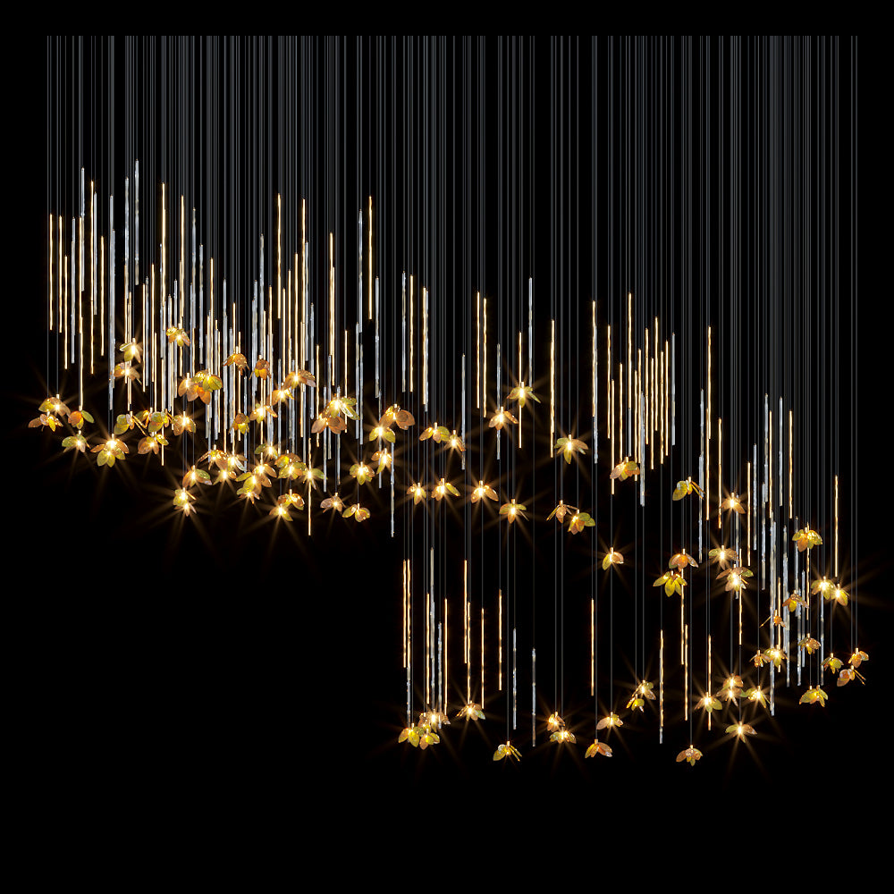 Amber Blossom Rain Chandelier